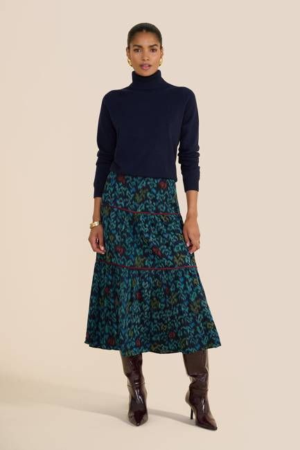 Rosa Floral iKAT Skirt