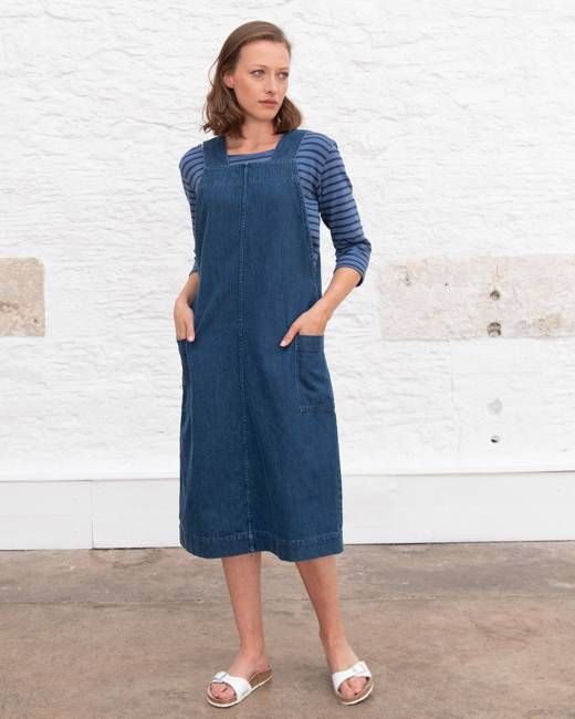 Caro Denim Pinafore Dress