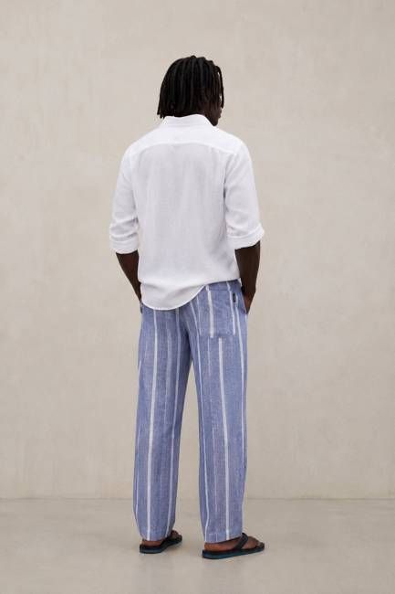 GINA STRIPED TROUSERS BLUE