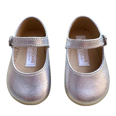 Britannical x Early Days Mary Jane Pre-Walker Babyschuhe für Mädchen, silberfarben