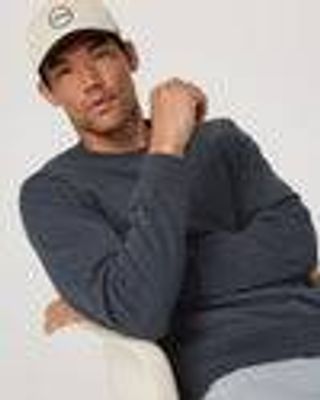 Jeffreys Crew 2.0 | Men's Navy Heather Pullover Crewneck | Vuori