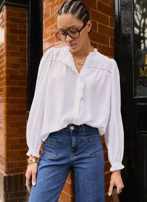 Estela Bluse mit Lochstickerei