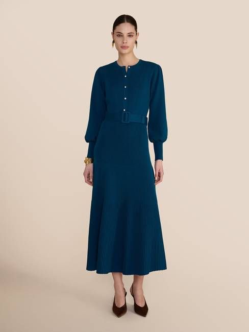 Claudia Knit Dress Deep Teal