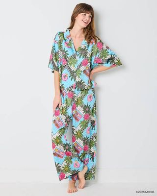 Barbie™ + Printfresh Retro Relaxation - Original Fit Satin Wildest Dreams Set - Retro Blue