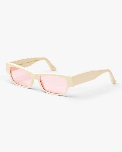 Colorful Standard Sunglass 04 - Ivory White Solid - Light Pink