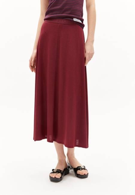 ILENIAA LARAA MIDI SKIRT | dark crimson