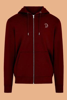 Embroidered P Zip-Up Hoodie