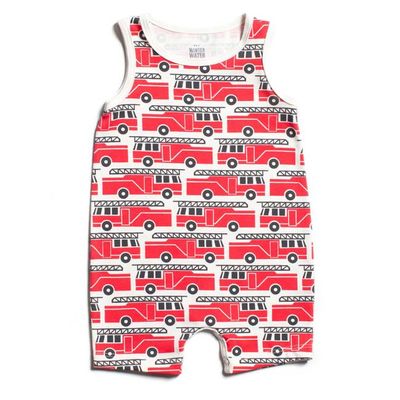 Tank Top Romper - Firetrucks Red
