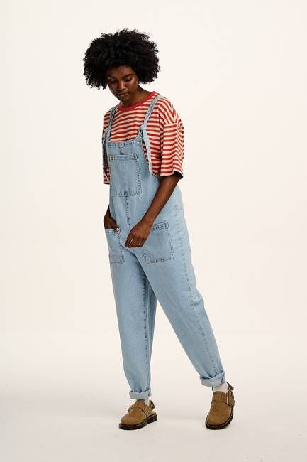 Original - Denim Dungarees in Light Wash Blue