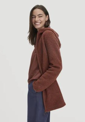 Wool fleece hooded jacket Regular made of organic merino wool and organic cotton