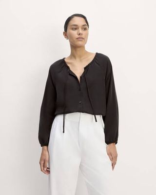 The Gathered Shirt in Butterlite | Black