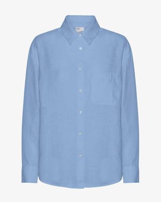 Linen Oversized Shirt - Seaside Blue