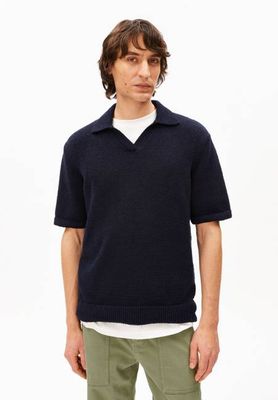 BOUCLE KNIT POLOSHIRT | night sky