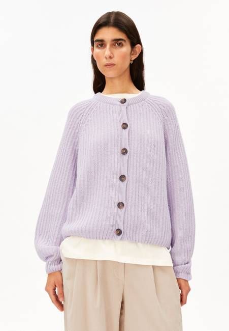 RIB KNIT CARDIGAN| moonlit lilac