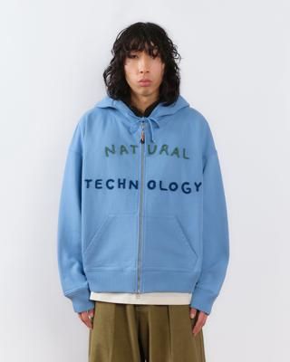 Geo Zip Hoodie - Mid Indigo