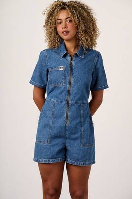 Riley - Jumpsuit aus Denim in Mid Wash Blue
