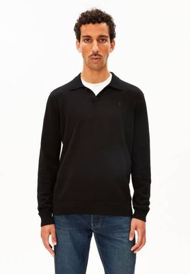 LONGSLEEVE KNIT POLOSHIRT | black