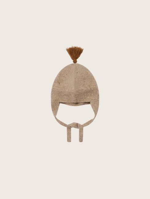 Oatmeal Contrast Tassel Hat