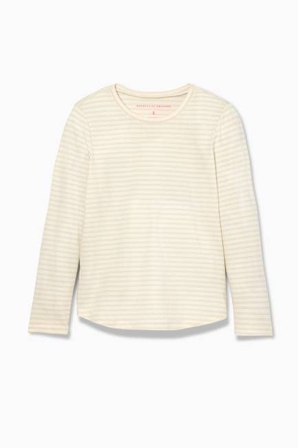 Easy Sparkly Stripe Egret Tee