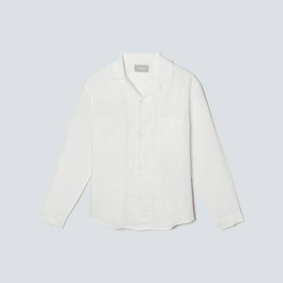 The Long Sleeve Linen Camp Shirt | White