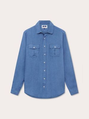 Men's Deep Blue Andros Hemp Shirt