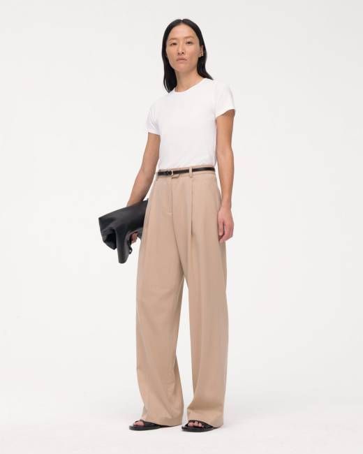 Relaxed Wide Leg Pant | Khaki