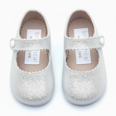 Britannical x Early Days - Emma Pre-Walker Baby Shoes - White Glitter