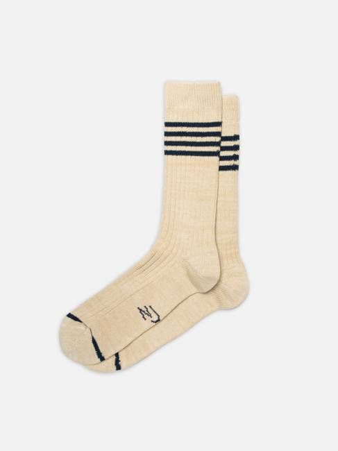 Men Tennis Socks Stripe Blue/Beige | Nudie Jeans
