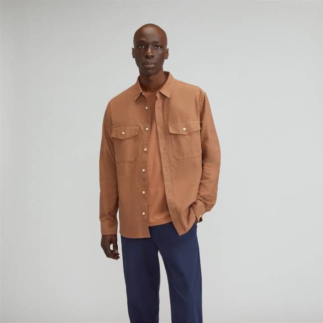 The Organic Oxford Relaxed Utility Shirt | Carob Brown