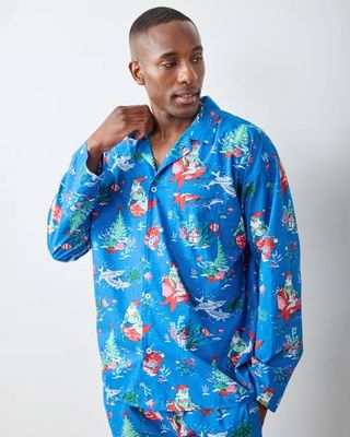 Merry Mermen - Men's Long PJ Set - Dolphin Tail