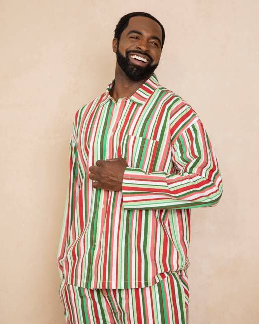 Candy Cane Stripe - Men's Long PJ Set - Peppermint