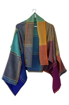 New! Short Cape Coat Joy Plaid No.12