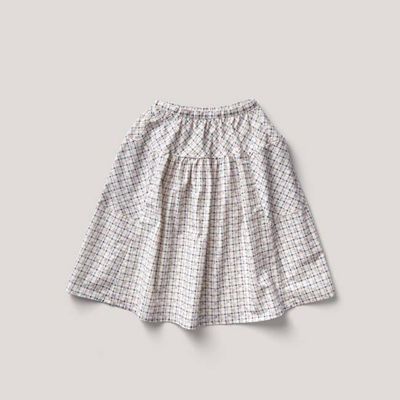 Vada Skirt, Checker Rose Print, Blueberry