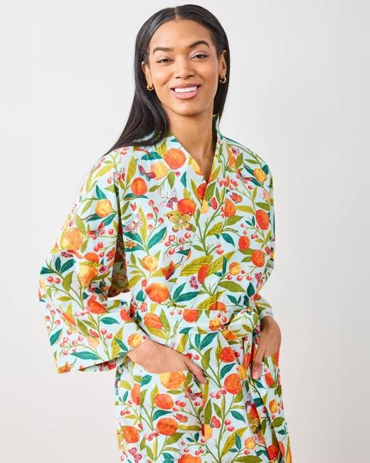 Butterfly Grove - Robe - Soft Blue