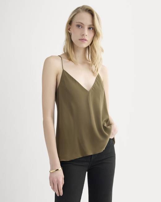 The Tie Back Cami in Washable Silk | Beech