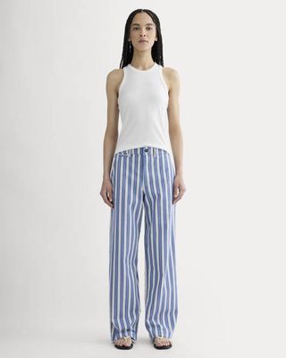 The Wide-Leg Chino | Dutch Blue / Natural