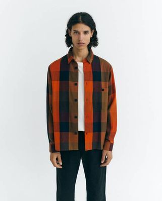 Orange checkered Theo shirt