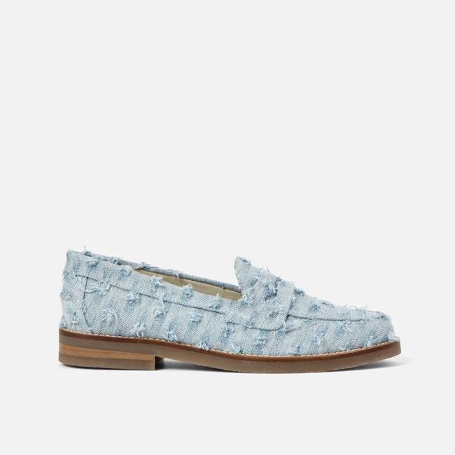 Wilde Blue Punched Denim Penny Loafer - Women's