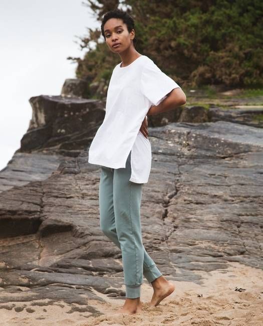 Zadie Organic Cotton Trousers In Ocean