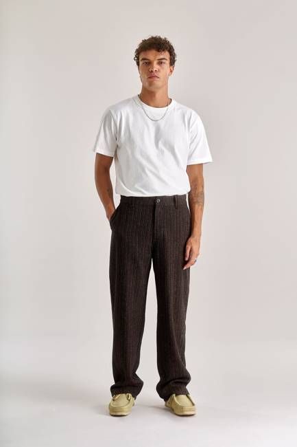 MAKULU Recycled Poly Wool Blend  Trouser- Walnut