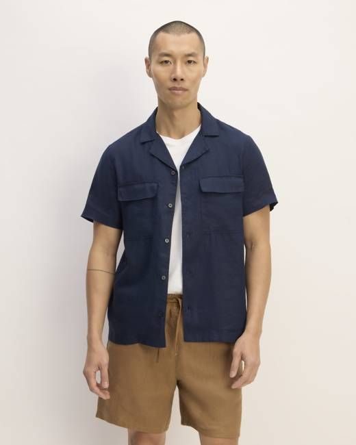 The Resort Shirt in Linen | Navy