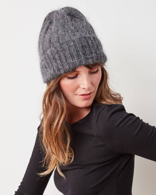 Charcoal - Super Soft Angora Beanie - Comfortarians