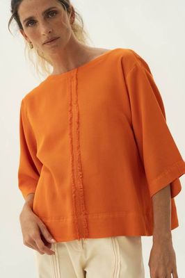 Sari Orange Tencel Top