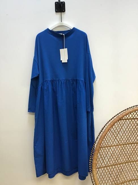 Bramble Organic Cotton Dress in Cobalt Blue S Preloved