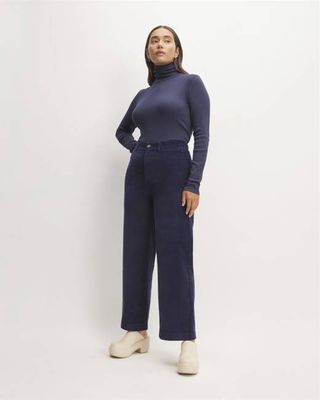 The Corduroy Wide-Leg Pant | Navy