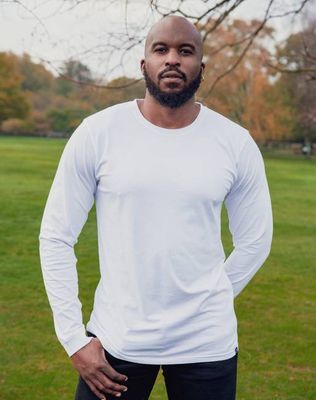 Organic Extra Long Slim Long Sleeve T-Shirt (White)