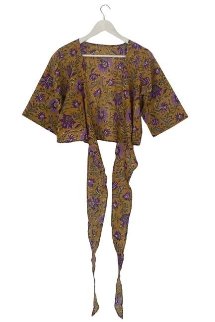 NEW! Block print Wrap Top No. 101