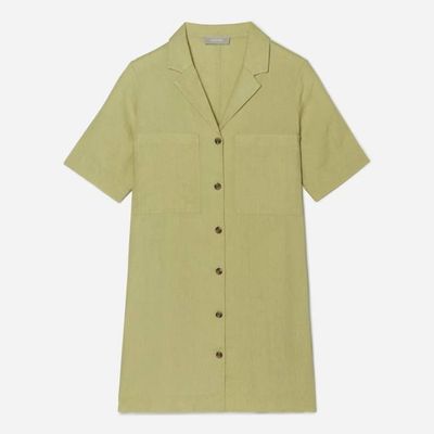 The Linen Workwear Dress | Leek