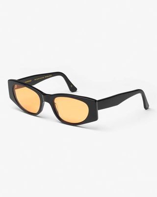 Sunglass 08 - Deep Black Solid - Orange