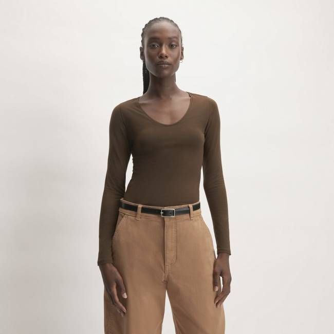The Supima® Form Ballet Neck Tee | Cocoa